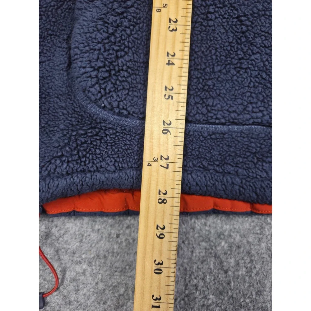 The North Face Fleece Hoodie Mens XL Navy Orange Sherpa Half Zip Pullover